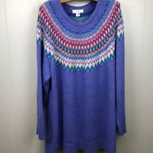 CJ Banks Plus Size Fair Isle Sweater